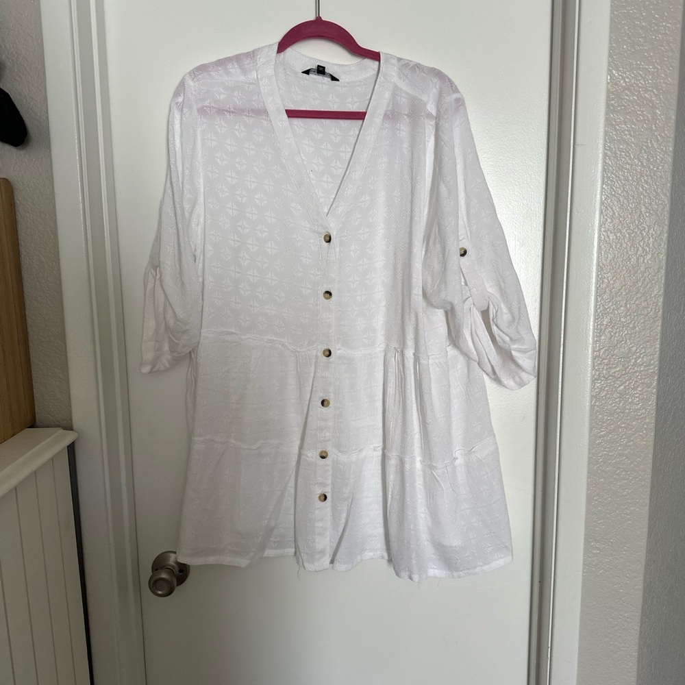 White Button-Up Women's Top
